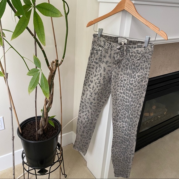 CURRENT/ELLIOT Gray Leopard Stiletto Mid Rise Skinny Jeans - Picture 4 of 12